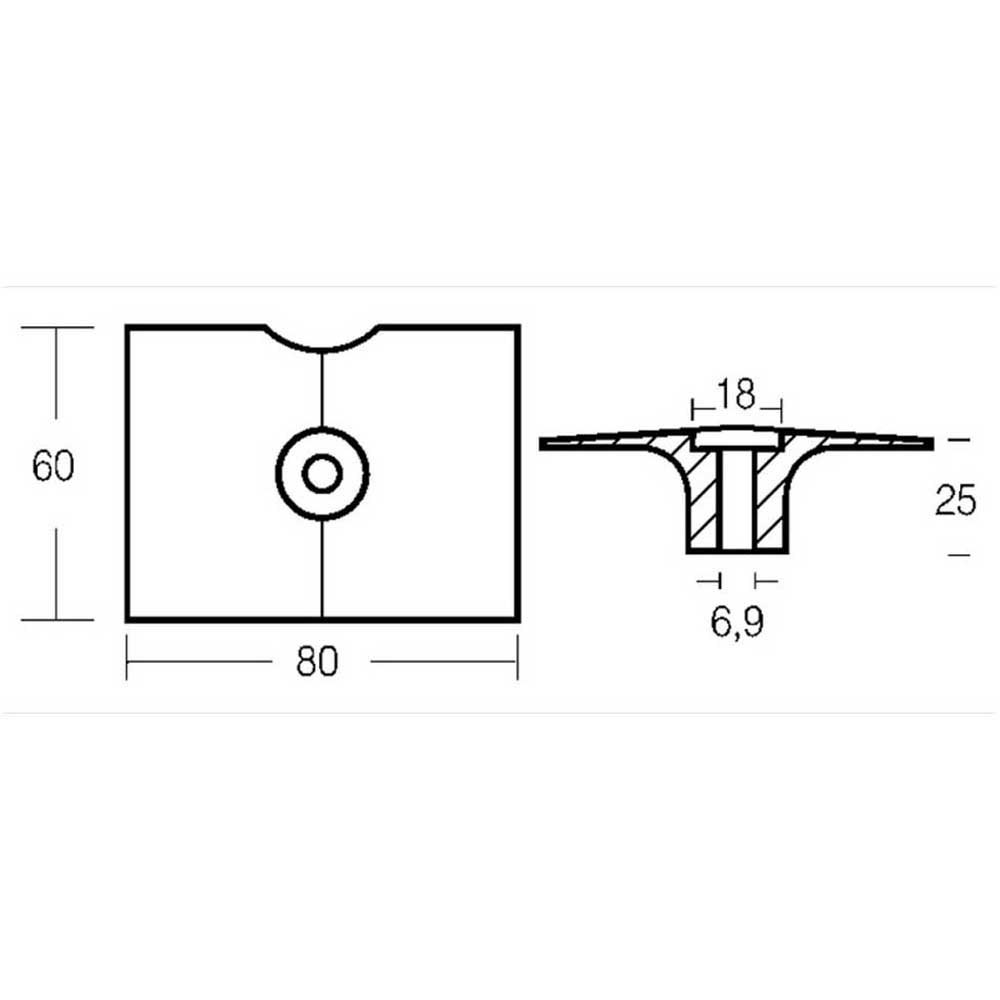 Купить Tecnoseal 2626426 Yamaha 8-25HP 4T Цинковая пластина Анод  Silver 60 x 80 x 25 mm  7ft.ru в интернет магазине Семь Футов