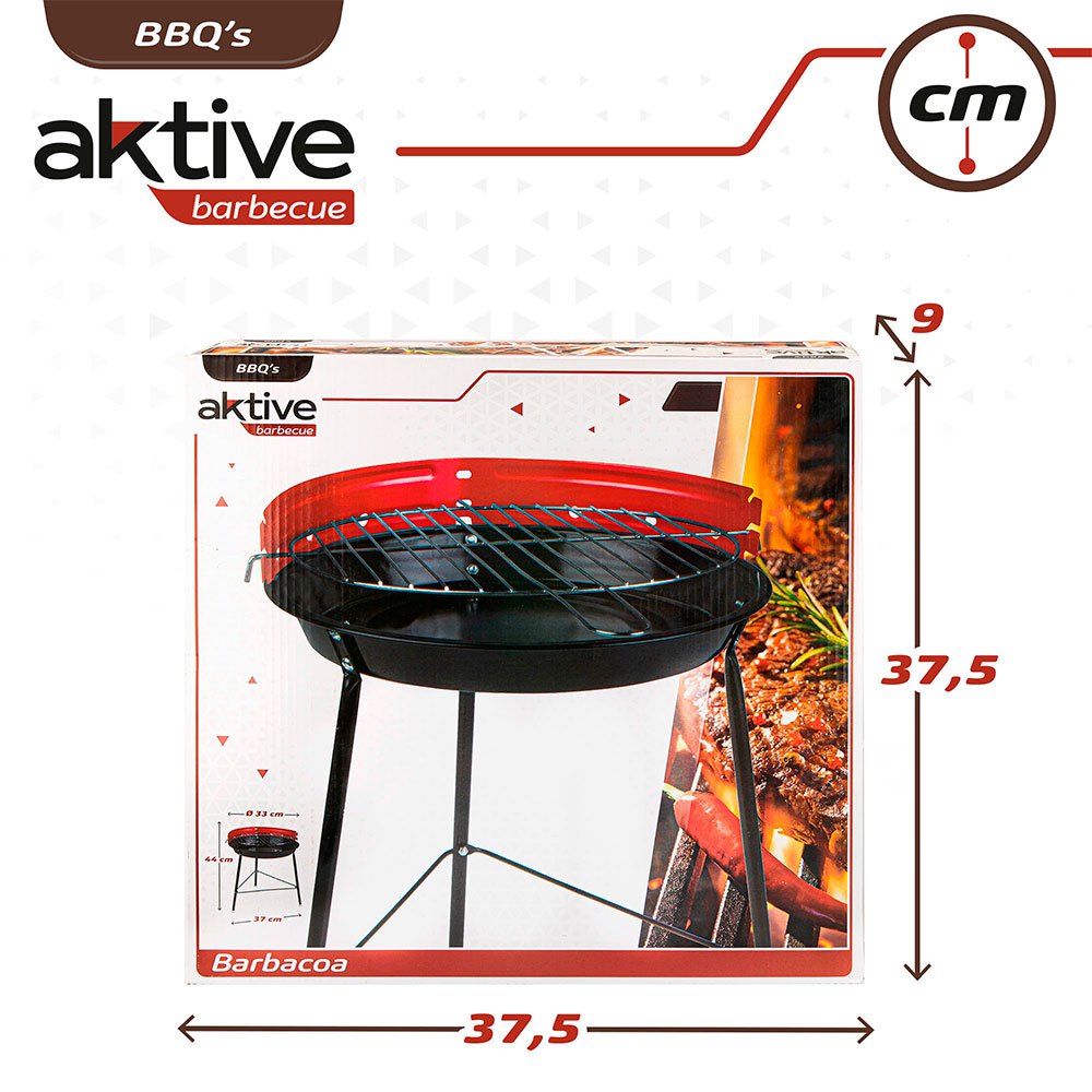 Купить Aktive 52733 Charcoal BBQ 36 cm Черный  Black / Red 7ft.ru в интернет магазине Семь Футов