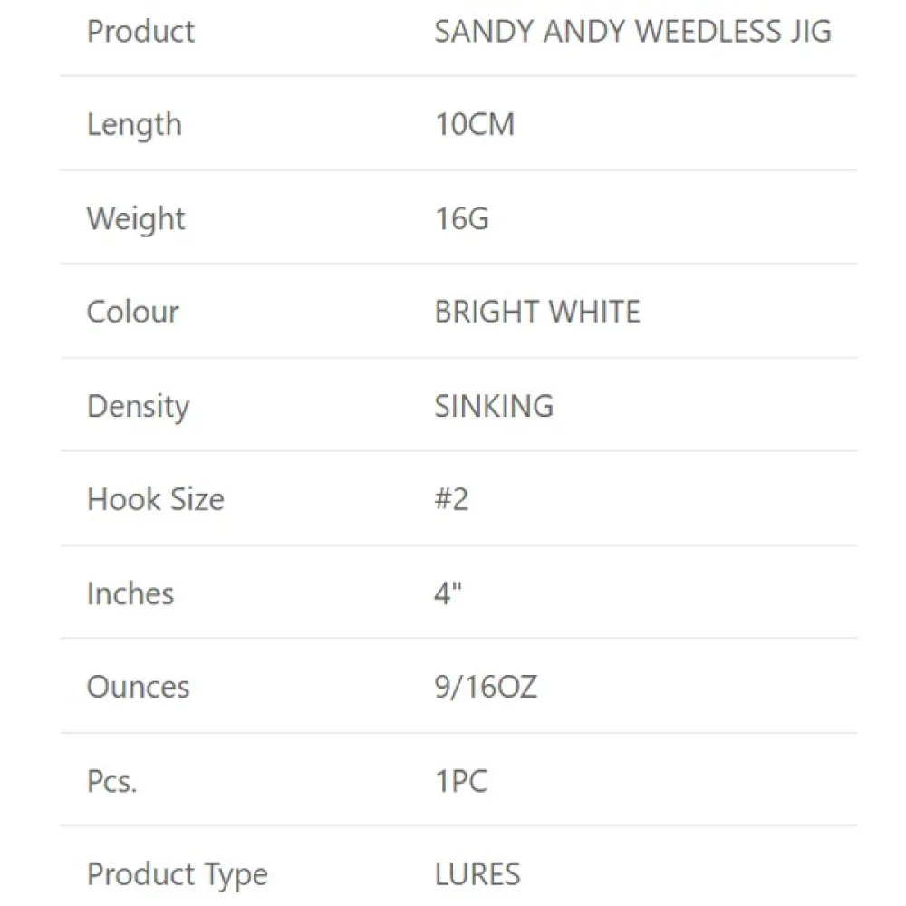 Купить Westin S083-340-055-UNIT Jig Sandy Andy Weedless Sinking 1/0 23g 130 mm  Snow White 7ft.ru в интернет магазине Семь Футов