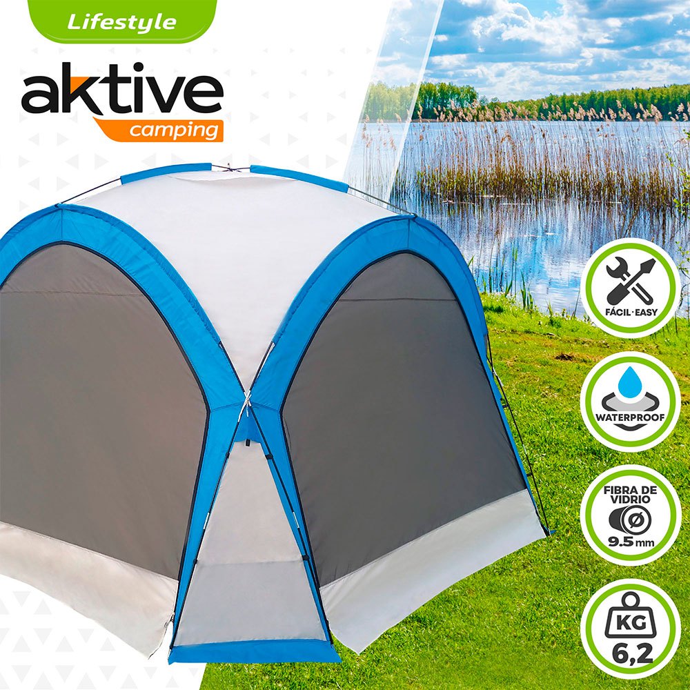 Купить Aktive 52896 Camping Палатка с москитной сеткой Белая Grey/Blue 7ft.ru в интернет магазине Семь Футов