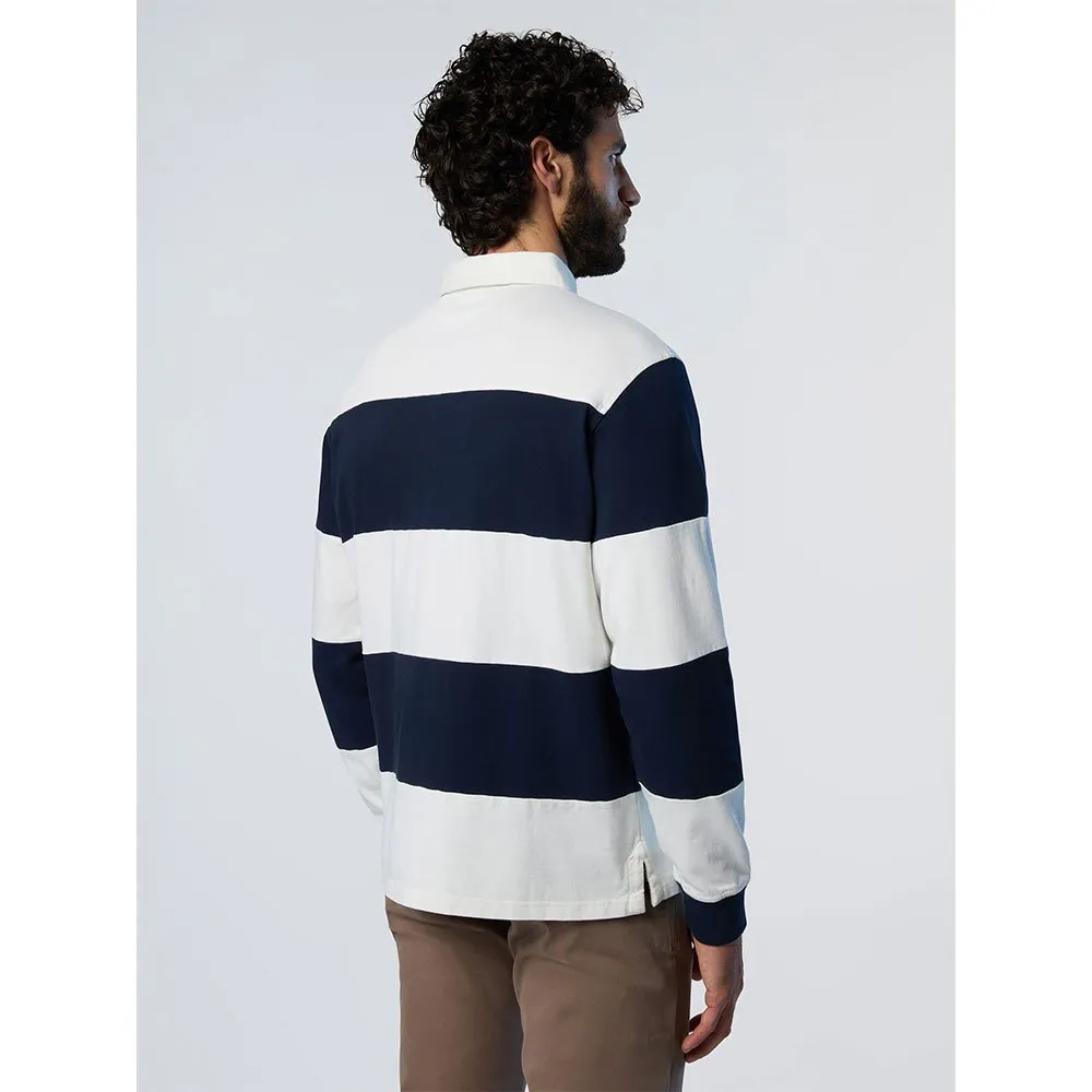 Купить North sails 692338-C001-S Поло с длинным рукавомным рукавом Logo Белая Navy Blue / Marshmallow S 7ft.ru в интернет магазине Семь Футов
