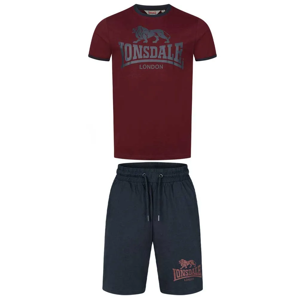Купить Lonsdale 117794-2015-s комплект с коротким рукавом Maist Oxblood / Dark Navy 25x15x10 7ft.ru в интернет магазине Семь Футов
