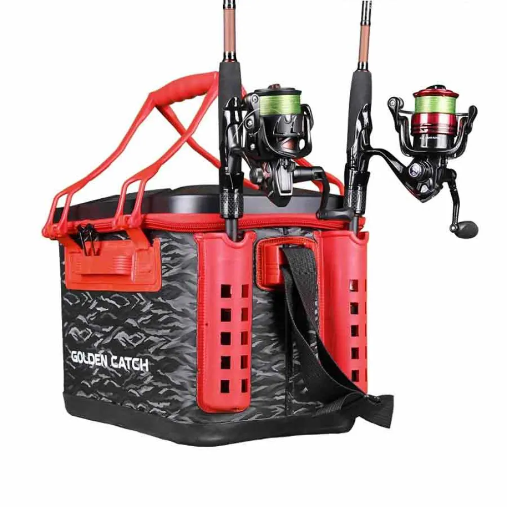 Купить Golden catch 7139306 Сумка для рыболовных снастей Bakkan Rod Stand L Black / Red 40x30x25 41 x 26 x 27 cm 7ft.ru в интернет магазине Семь Футов