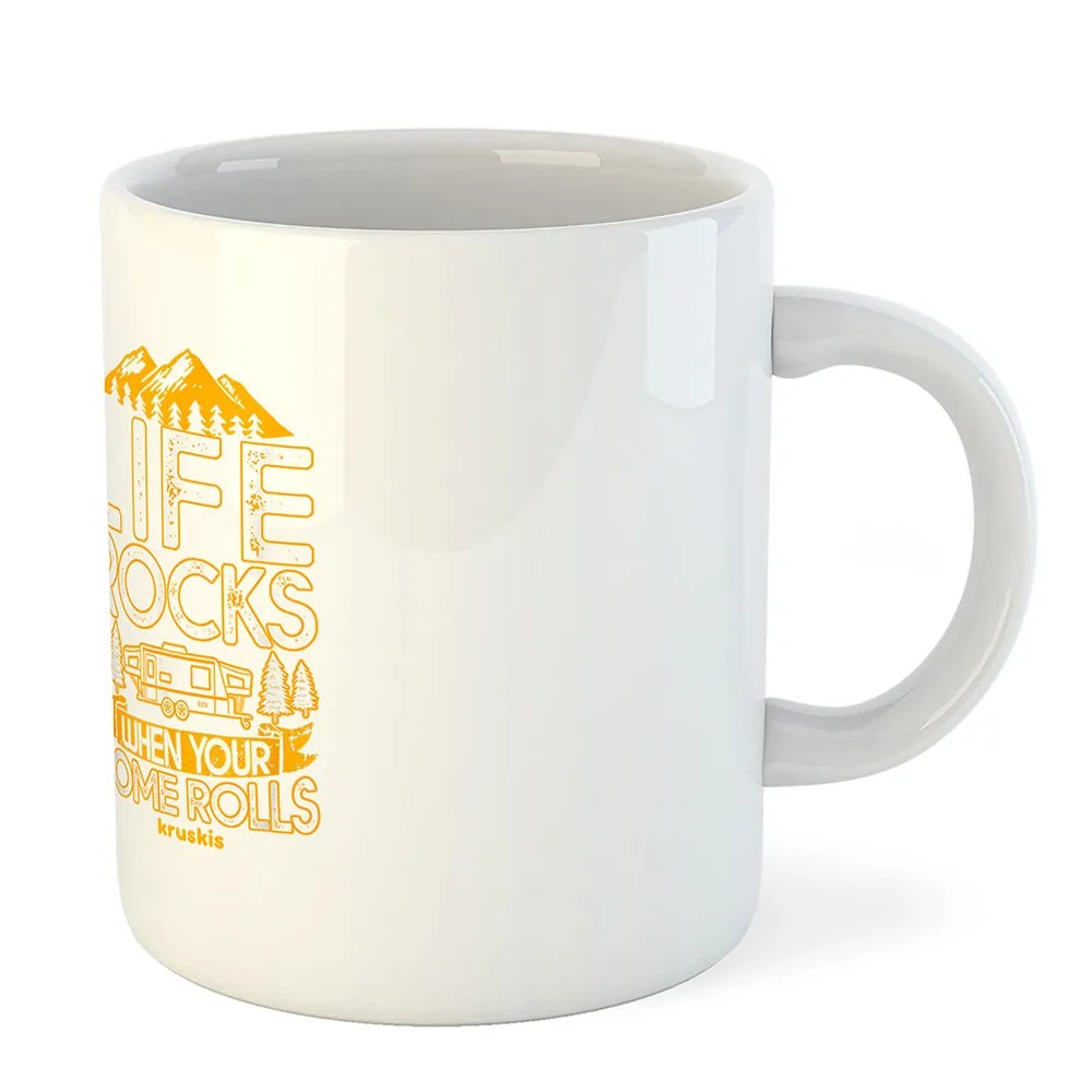 Купить Kruskis 42611C420 Кружка Your Home Rolls 325ml  White 7ft.ru в интернет магазине Семь Футов