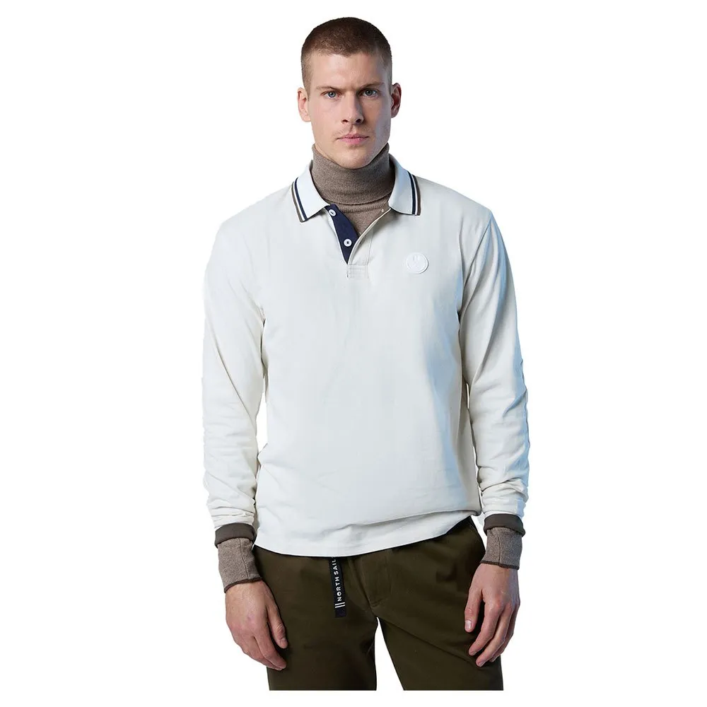 Купить North sails 692336-0105-L Поло с длинным рукавомным рукавом Logo Белая Marshmallow L 7ft.ru в интернет магазине Семь Футов