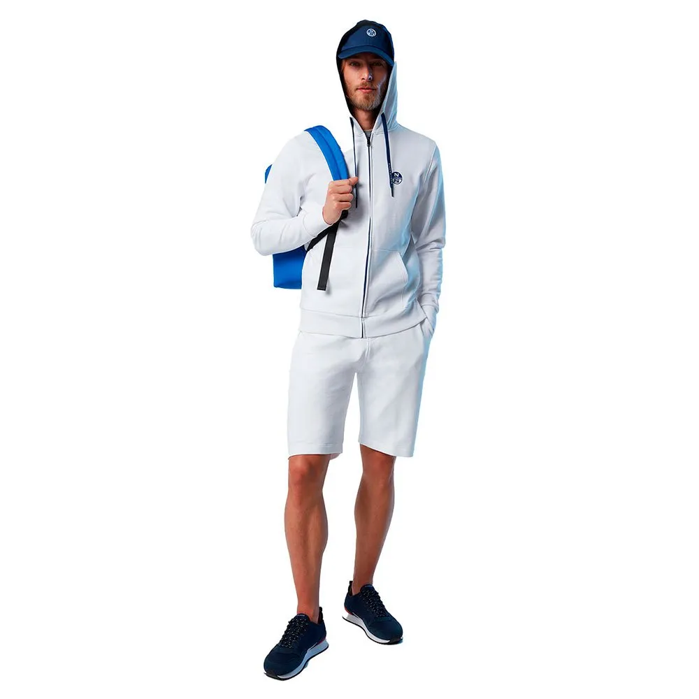 Купить North sails 691067-0101-4XL Толстовка на молнии Logo Белая White 4XL 7ft.ru в интернет магазине Семь Футов