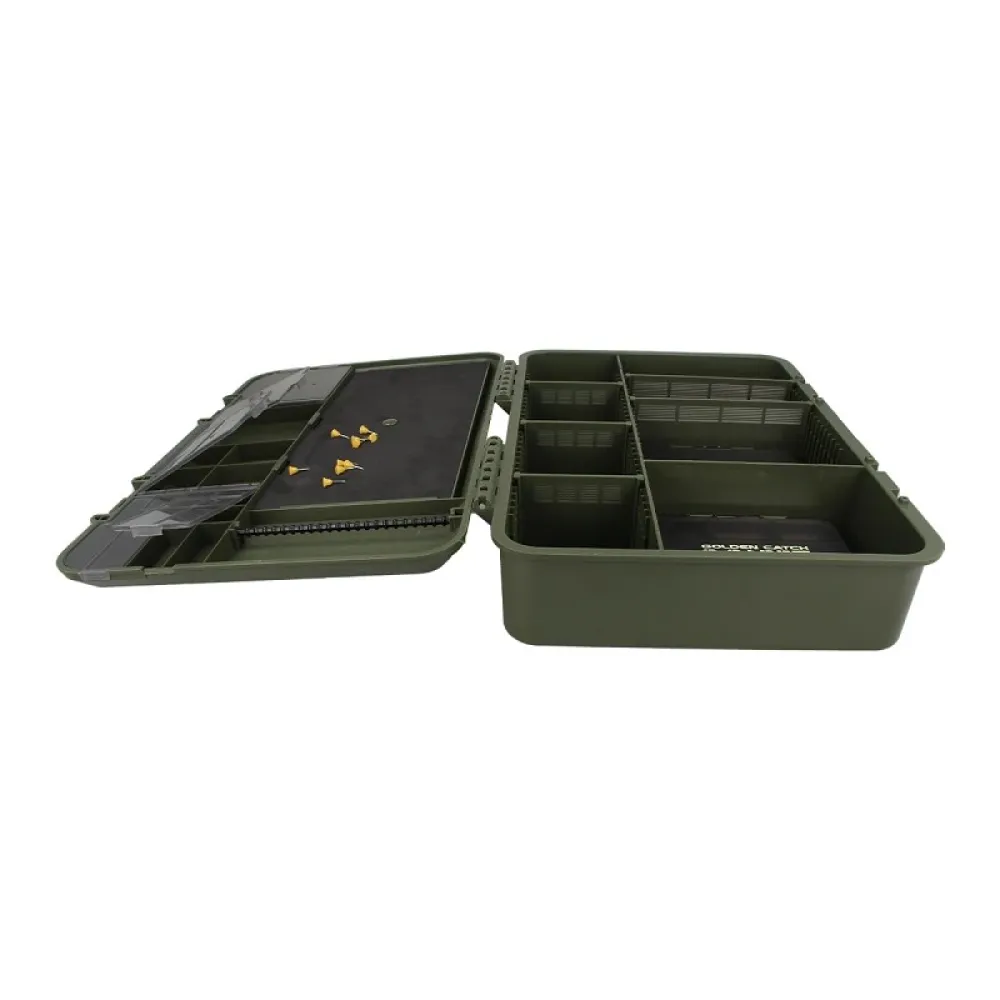 Купить Golden catch g.carp 1339226 Коробка для снастей Major L Dark Green 30x21x8 28.5 x 20.5 x 7 cm 7ft.ru в интернет магазине Семь Футов