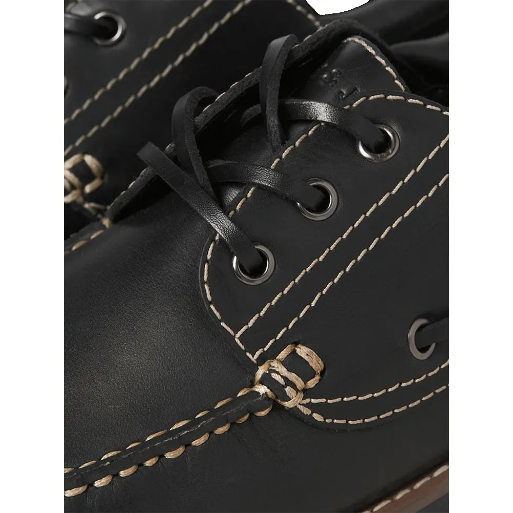 Купить Jack & jones 12285797-black-45 Палубные туфли Brooklyn Leather 35x25x15 EU 45 7ft.ru в интернет магазине Семь Футов