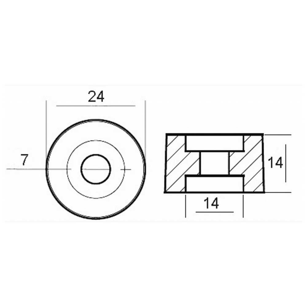 Купить Tecnoseal 2626959 Honda 75-130HP Цинковая шайба Анод  Silver 24 x 14 mm  7ft.ru в интернет магазине Семь Футов