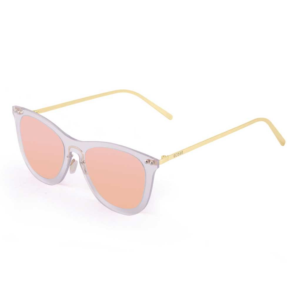 Купить Ocean sunglasses 23.25 Солнцезащитные очки Genova Pink Mirror Transparent White / Metal Gold Temple/CAT2 7ft.ru в интернет магазине Семь Футов