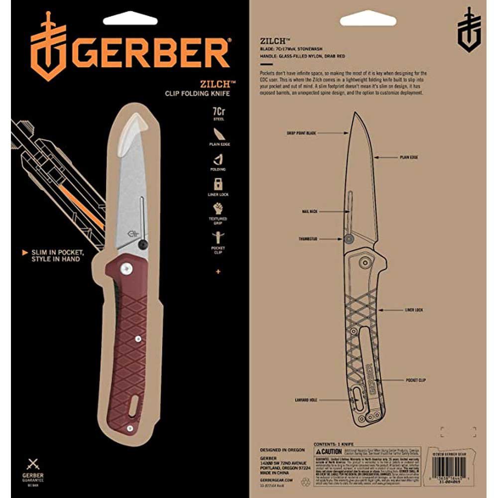 Купить Gerber 1062400 Zilch Нож  Drab Red 7ft.ru в интернет магазине Семь Футов