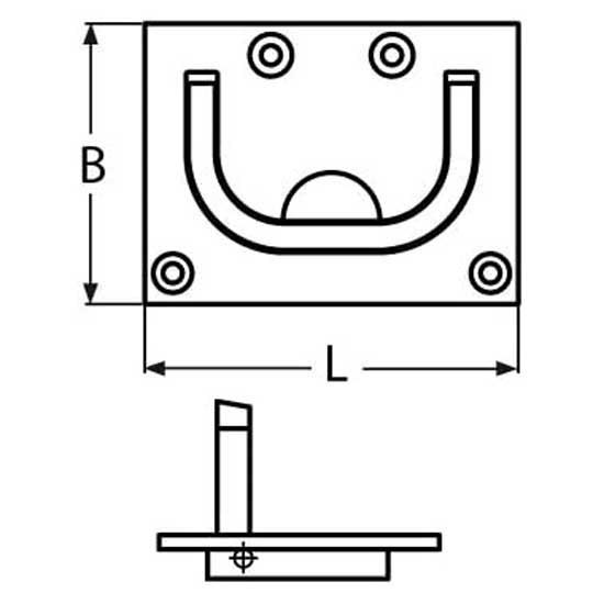 Купить Euromarine ACETYPEE A4 Панельная ручка Серебристый Grey 75 x 56 mm 7ft.ru в интернет магазине Семь Футов