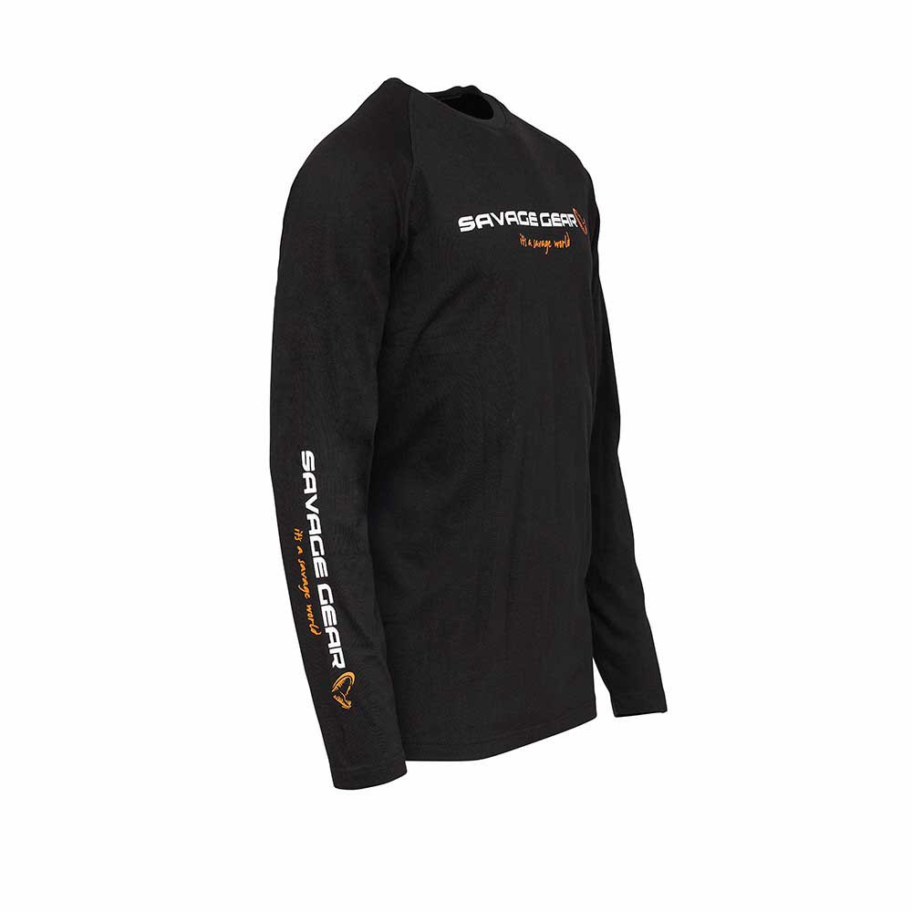 Купить Savage gear SVS73908 Футболка с длинным рукавом Signature Logo Черный Black Caviar S 7ft.ru в интернет магазине Семь Футов