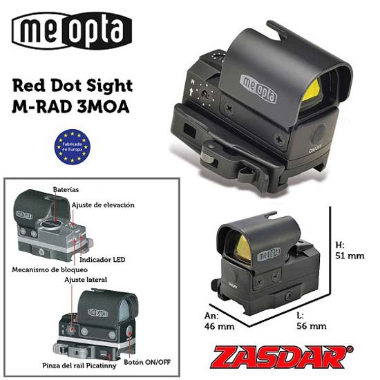 Купить Meopta MRD-94909 ZD M-Rad 3 MOA RD Red Dot Оптический видоискатель Серебристый 7ft.ru в интернет магазине Семь Футов