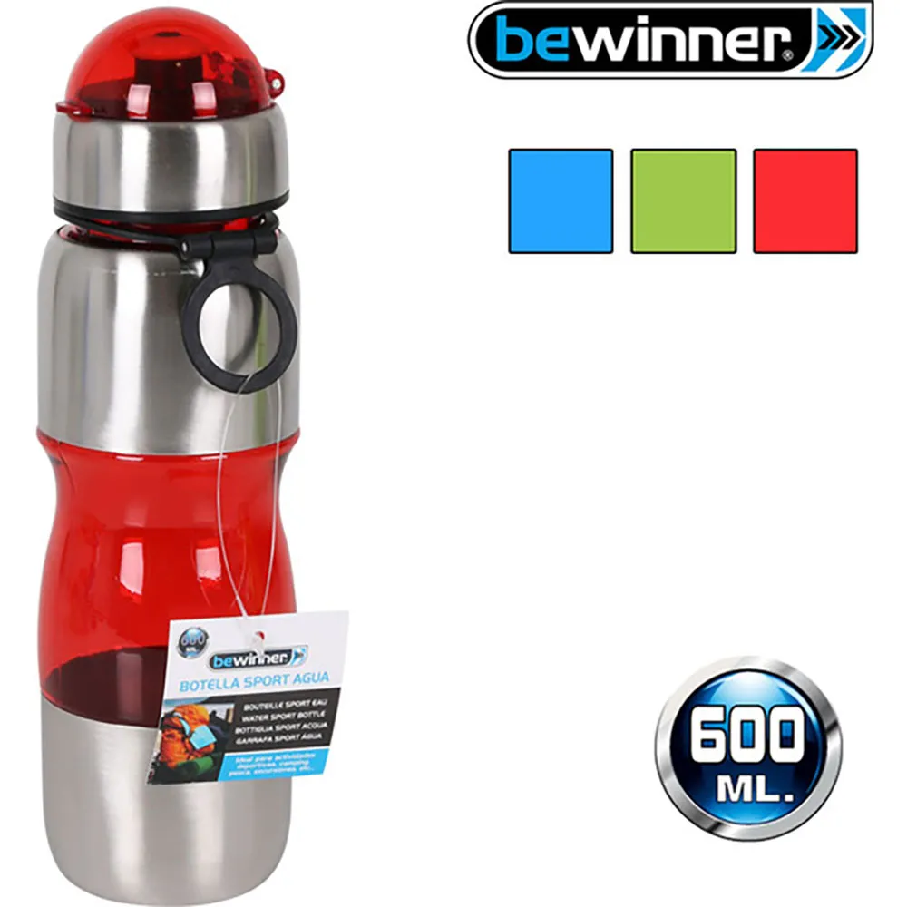 Купить Bewinner 40144 Спортивная бутылка Пластик/Металл 600ml Multicolor 7ft.ru в интернет магазине Семь Футов
