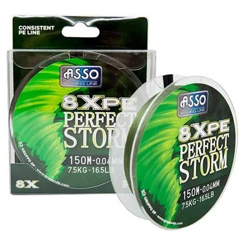 Купить ASSO 8050880010547 Плетёная леска 8X Perfect Storm 150 m  Green 0.200 mm 7ft.ru в интернет магазине Семь Футов