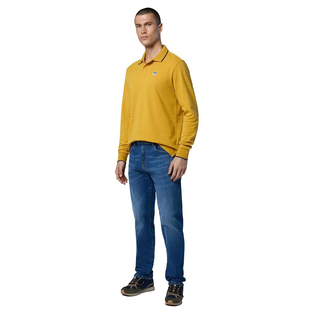 Купить North sails 692454-0620-XS Поло с длинным рукавомным рукавом Basic Желтый Golden Spice XS 7ft.ru в интернет магазине Семь Футов