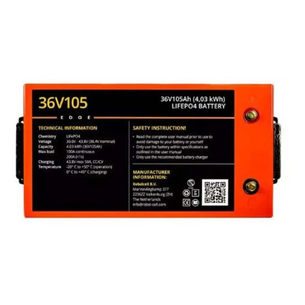 Купить Rebelcell nbr-070 Литий-ионный аккумулятор LifePO4 Edge 36V 105A Black / Red 22x27x52 7ft.ru в интернет магазине Семь Футов