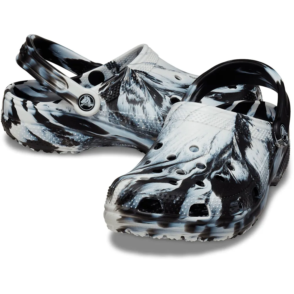 Купить Crocs 206867-103b-m7/w9 Деревянные башмаки Classic Marbled White / Black 35x25x15 EU 39 7ft.ru в интернет магазине Семь Футов