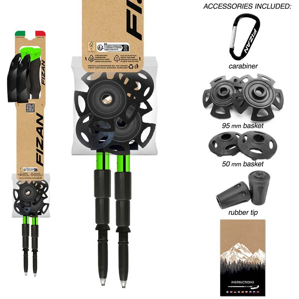 Купить Fizan FZS207506 трости Lhotse  Black / Green 65-140 cm 7ft.ru в интернет магазине Семь Футов