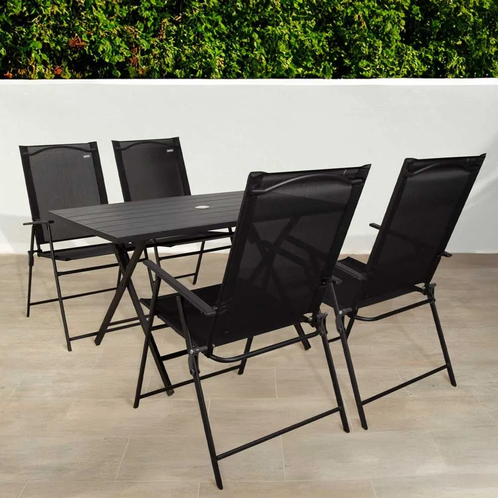 Купить Aktive 61146 Складной стул для улицы Slim 4 units Серебристый Black 7ft.ru в интернет магазине Семь Футов