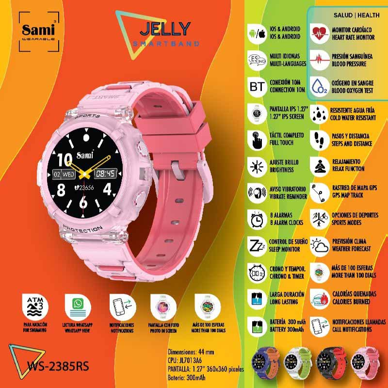 Купить Sami WS2385RS Смарт-часы Jelly 3Atm Розовый  Pink 7ft.ru в интернет магазине Семь Футов