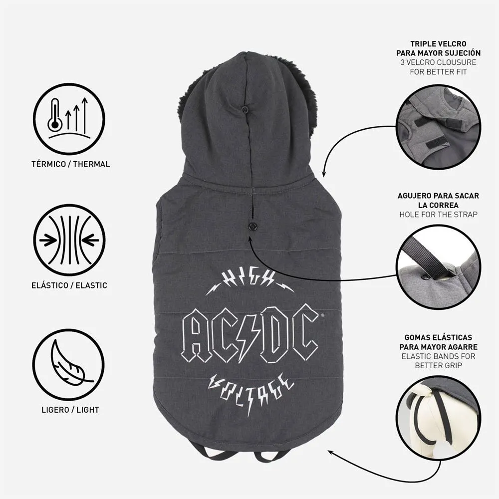 Купить Cerdá 2800000789 куртка для собаки ACDC Черный Gray XS 7ft.ru в интернет магазине Семь Футов