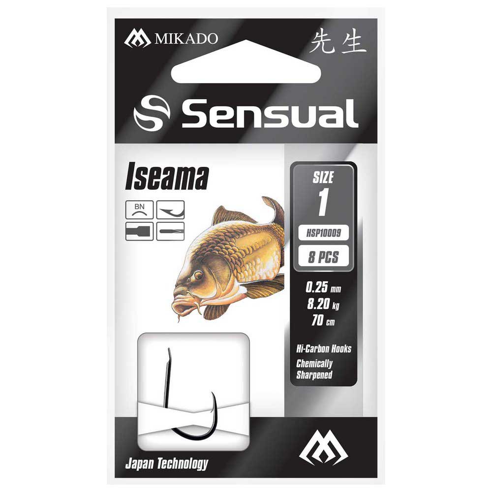 Купить Mikado HP10009-2B-022 Snelled Sensual Iseama 0.220 mm Связанные Крючки Серебристый Black Nickel 2 7ft.ru в интернет магазине Семь Футов