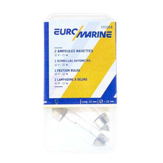 Купить Euromarine 000206 15W 12V Галогенная лампа-фестон 2 единицы Серебристый Clear 15 x 42 mm 7ft.ru в интернет магазине Семь Футов