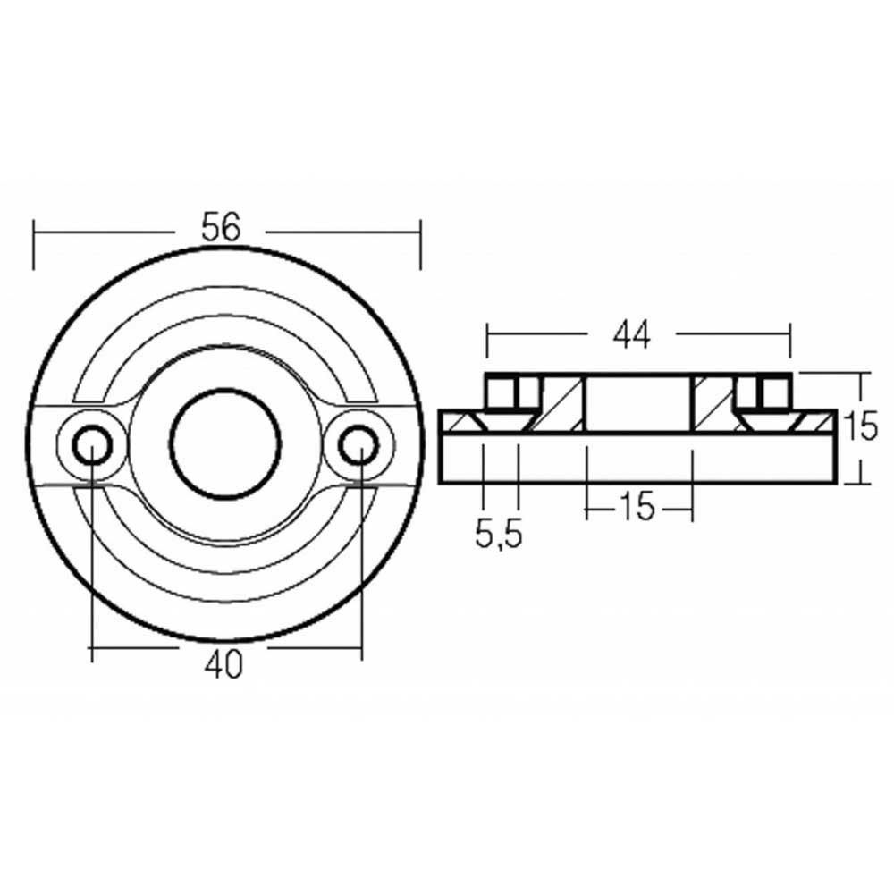 Купить Tecnoseal 2626630 KGF 60/75/80/95 Цинковая шайба Анод  Silver 56 x 15 mm  7ft.ru в интернет магазине Семь Футов