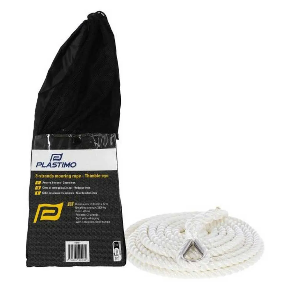 Купить Plastimo P201868 Комплект швартовного троса из 3 прядей с коушем 30 m White 12 mm 7ft.ru в интернет магазине Семь Футов