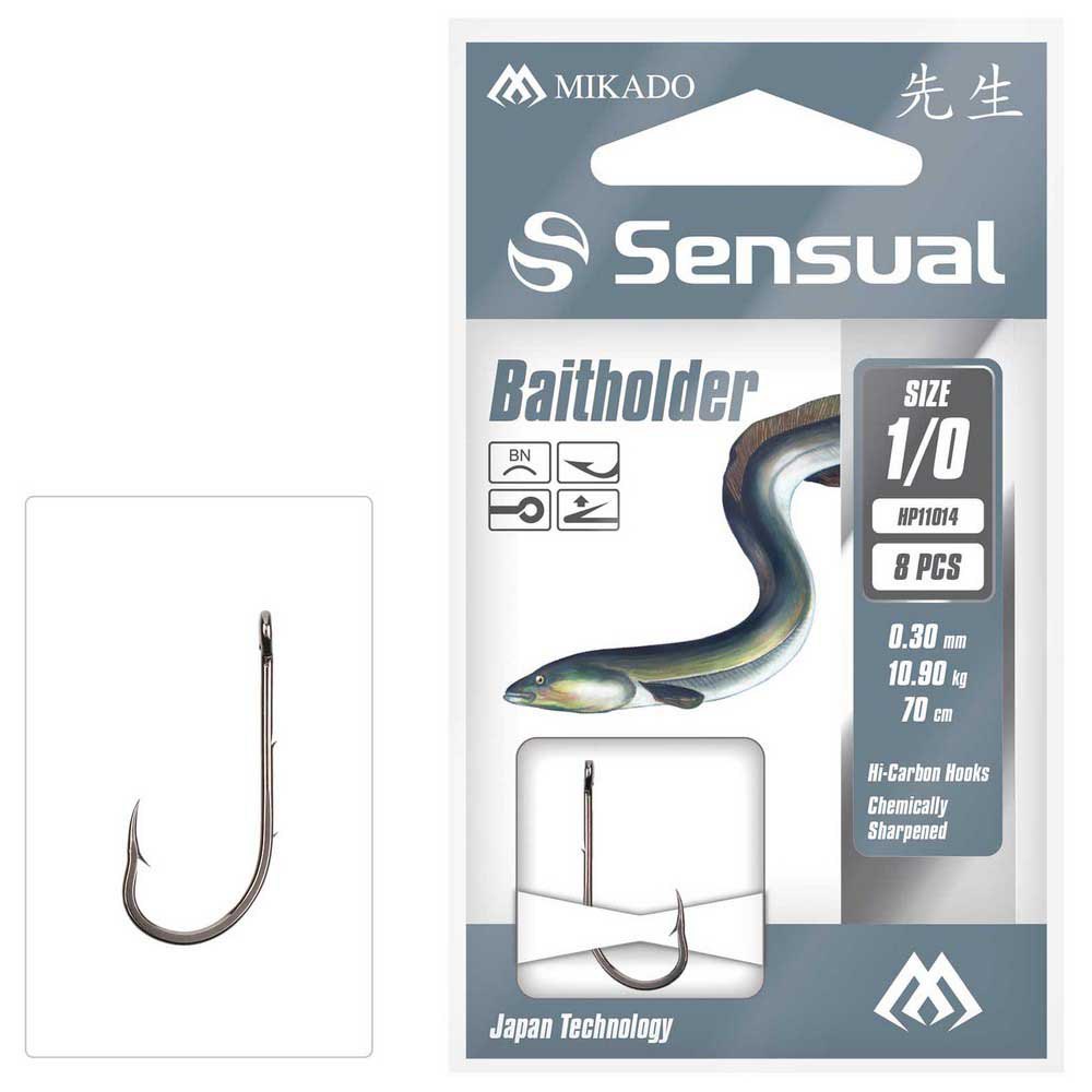 Купить Mikado HP11014-1-30 Snelled Sensual Baitholder 0.300 mm Связанные Крючки Серебристый Black Nickel 1 7ft.ru в интернет магазине Семь Футов