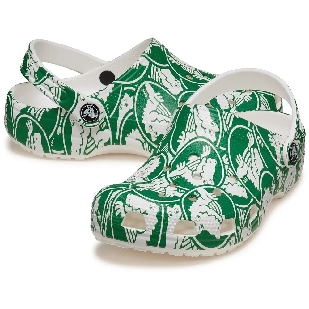 Купить Crocs 210008-3wh-c4 Деревянные башмаки Classic Duke Print Green Ivy 35x25x15 EU 19 7ft.ru в интернет магазине Семь Футов