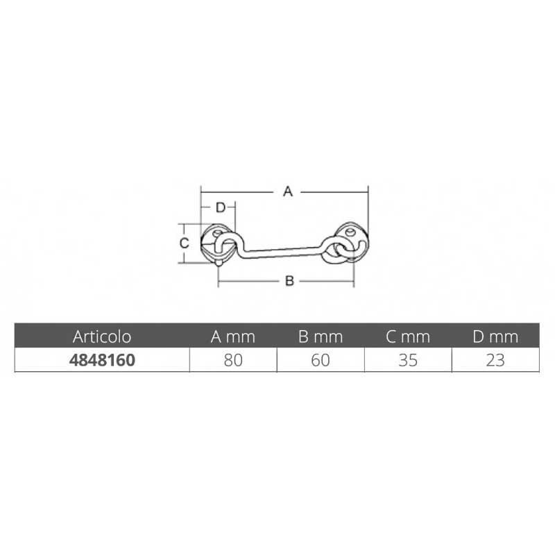 Купить Foresti & suardi 4848160 Крюк Замок  Silver 60 mm  7ft.ru в интернет магазине Семь Футов