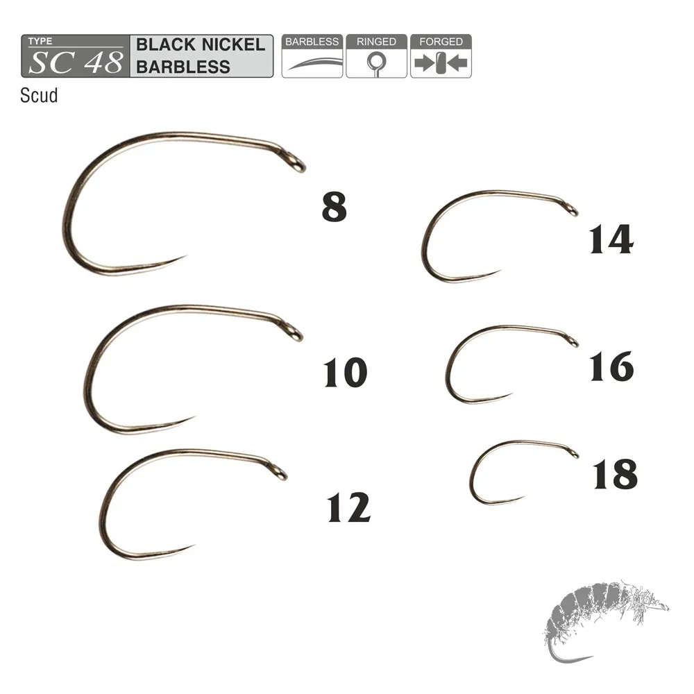 Купить Traper fly 31603 Безбородый мушиный крючок Scud 48 Black Nickel 14 7ft.ru в интернет магазине Семь Футов