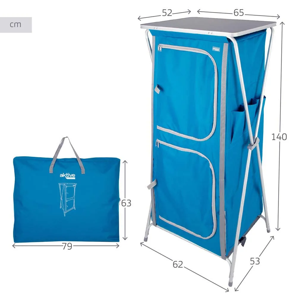 Купить Aktive 63055 складной шкаф 4 levels 62x53x140 cm  Blue 7ft.ru в интернет магазине Семь Футов