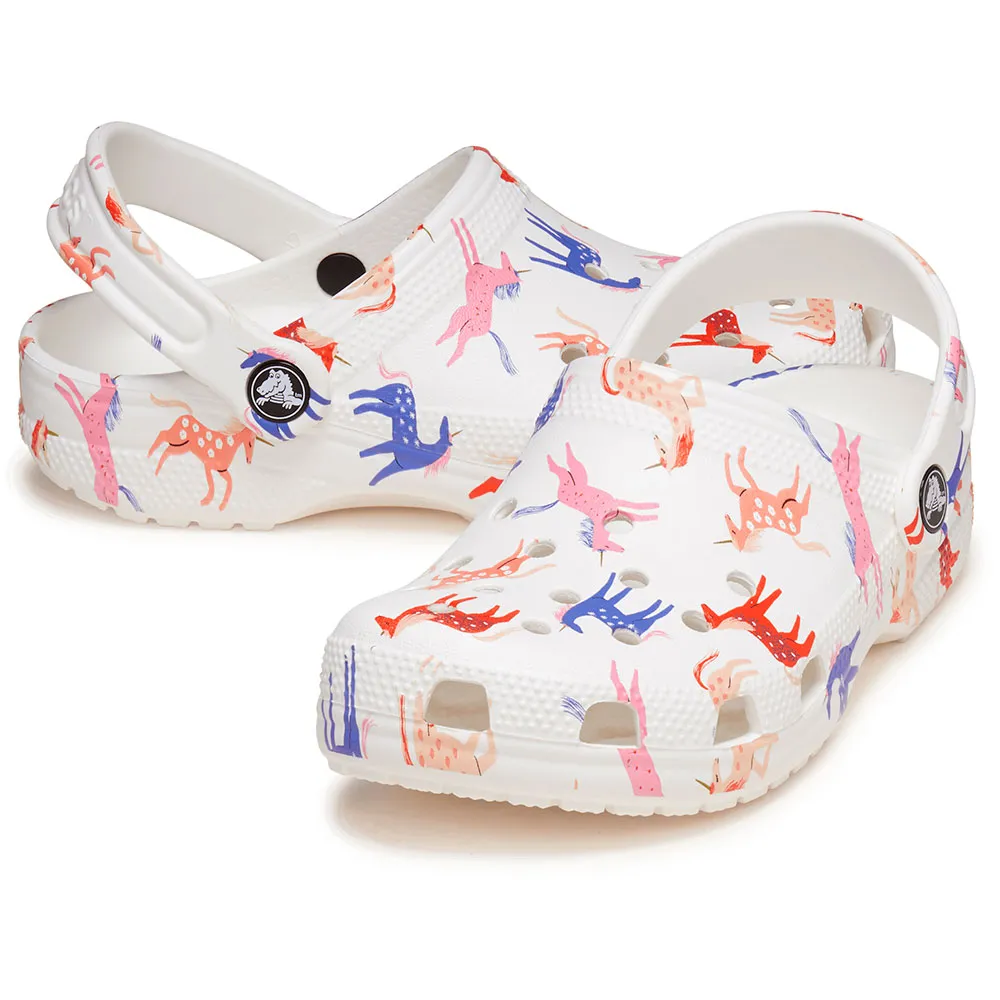 Купить Crocs 209697-9cd-c4 Деревянные башмаки Classic Character Print Unicorn 35x25x15 EU 19 7ft.ru в интернет магазине Семь Футов