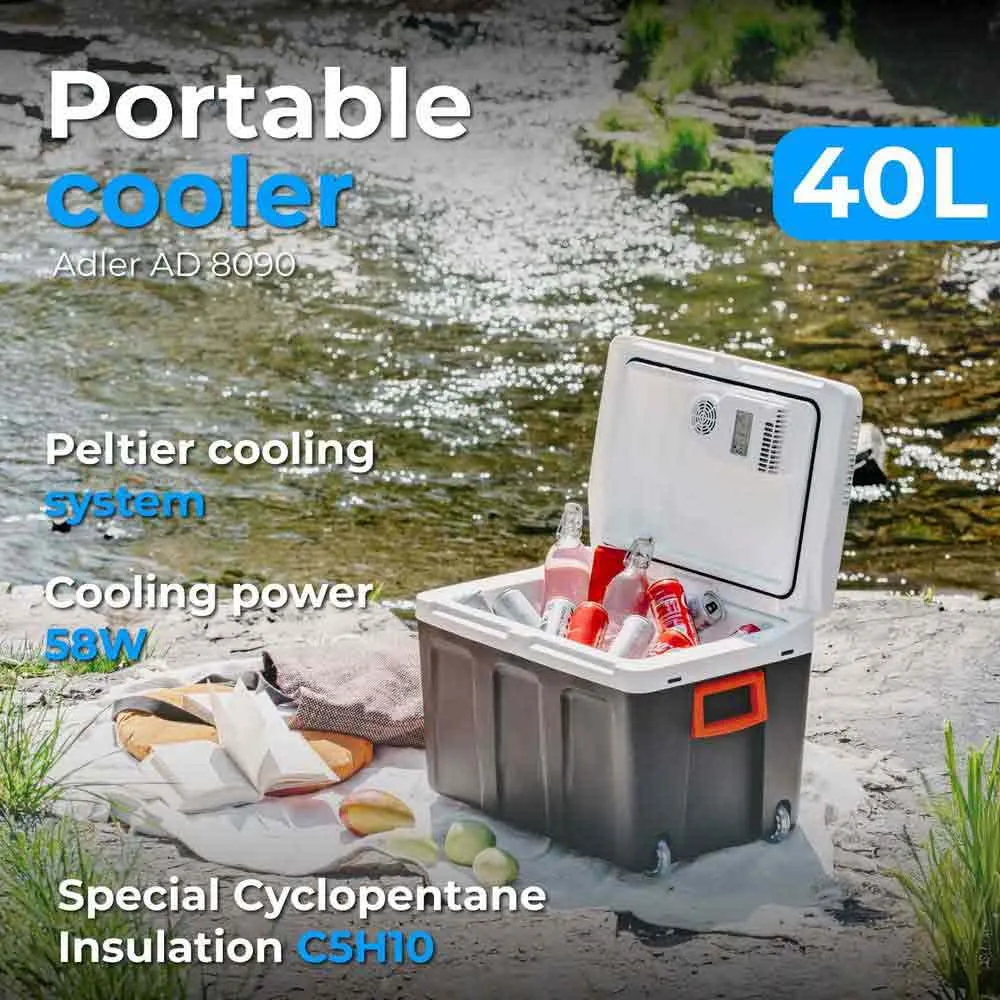 Купить Adler AD 8090 портативный холодильник 40L Бесцветный White / Grey 7ft.ru в интернет магазине Семь Футов
