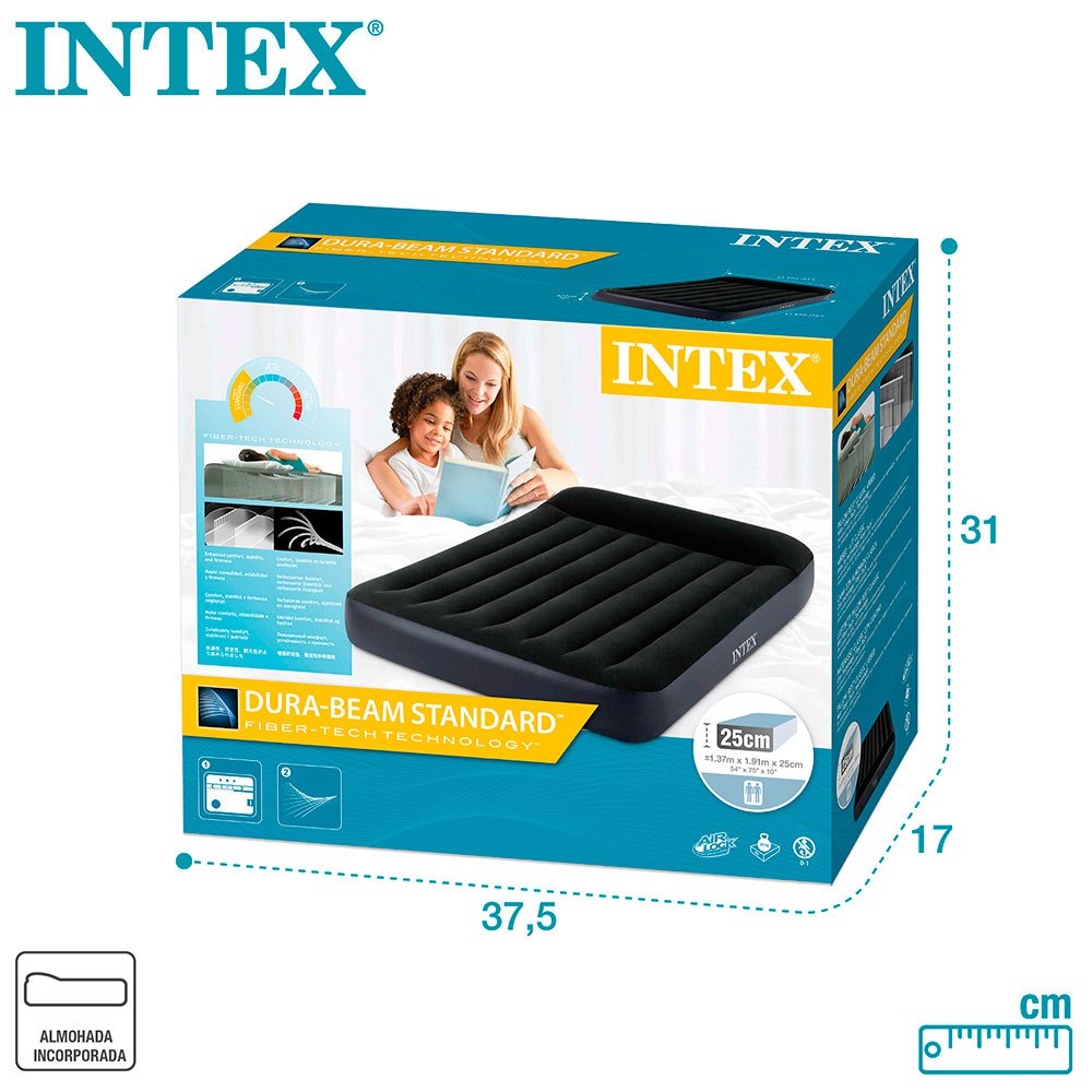 Купить Intex 64148 Dura Beam Standard Pillow Rest Classic Черный 7ft.ru в интернет магазине Семь Футов