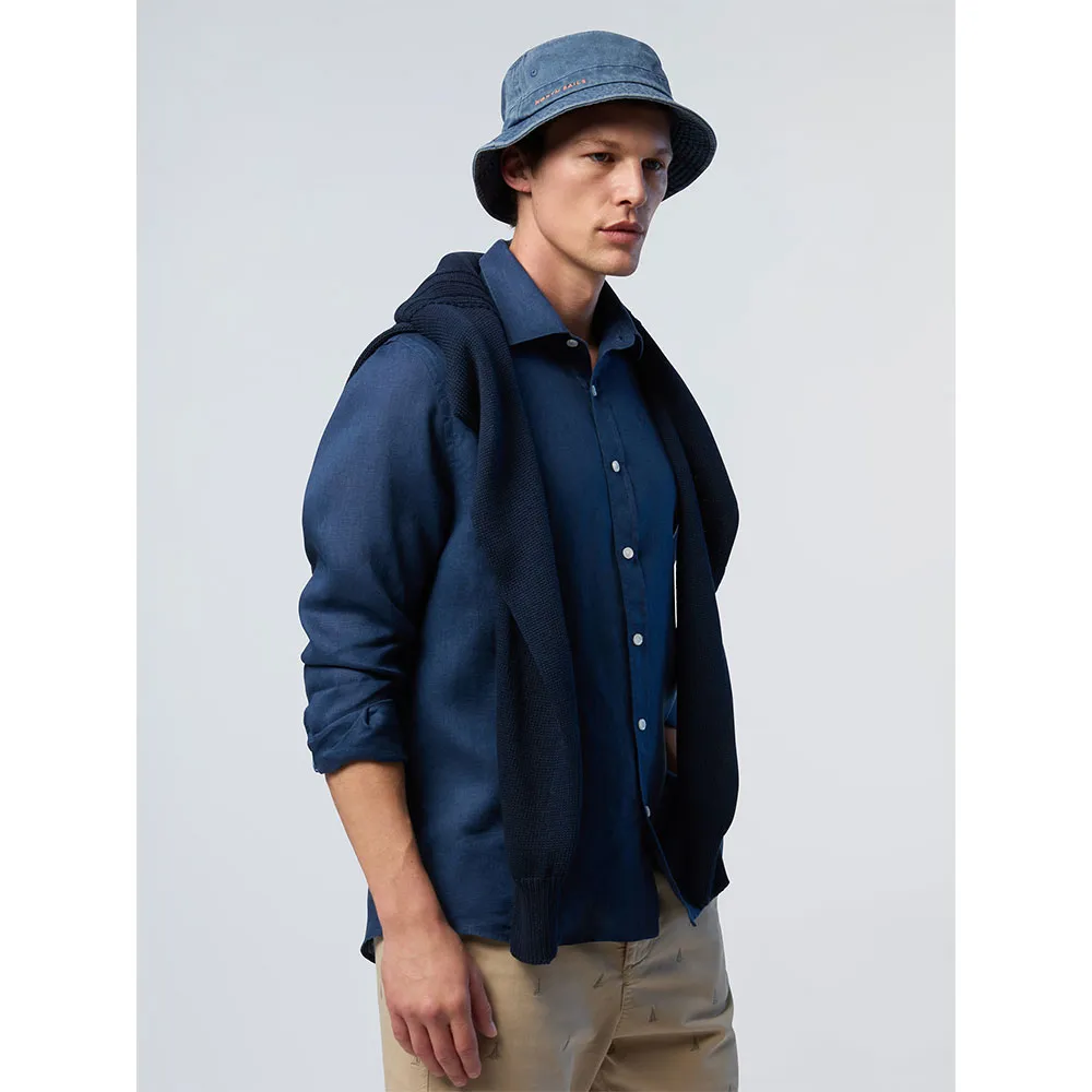 Купить North sails 664368-0787-XXL Рубашка с длинным рукавом 664368 Голубой Dark Denim 2XL 7ft.ru в интернет магазине Семь Футов
