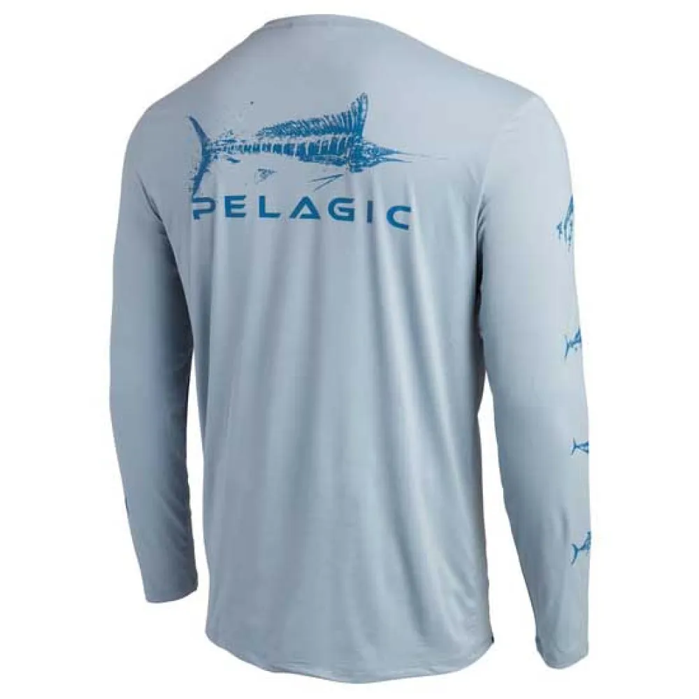 Купить Pelagic 1015223002-SLT-S Футболка с длинным рукавом Stratos Gyotaku Fish Slate S 7ft.ru в интернет магазине Семь Футов