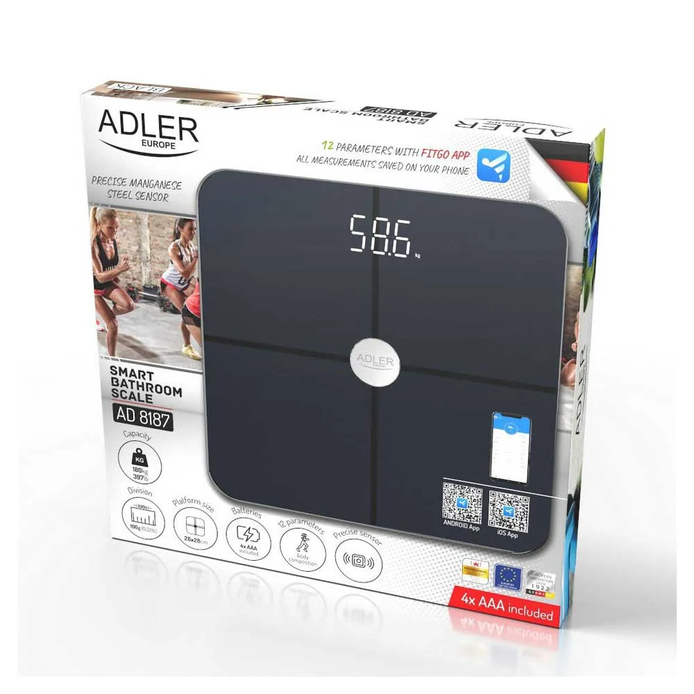 Купить Adler ad 8187 black Весы AD 8187 30x30x5 7ft.ru в интернет магазине Семь Футов