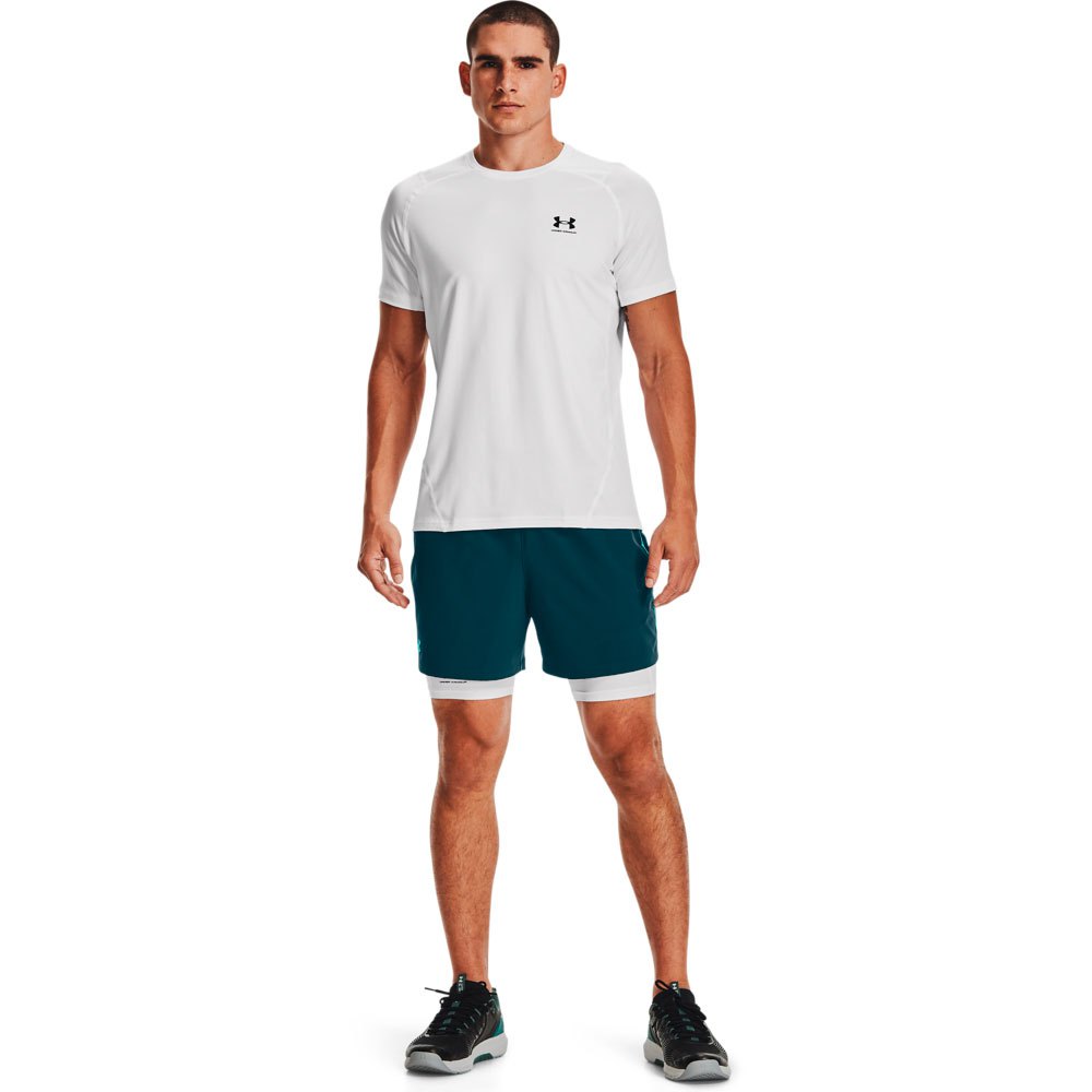 Купить Under armour 1361596-100-LG Компрессионные шорты HeatGear Белая White / Black L 7ft.ru в интернет магазине Семь Футов