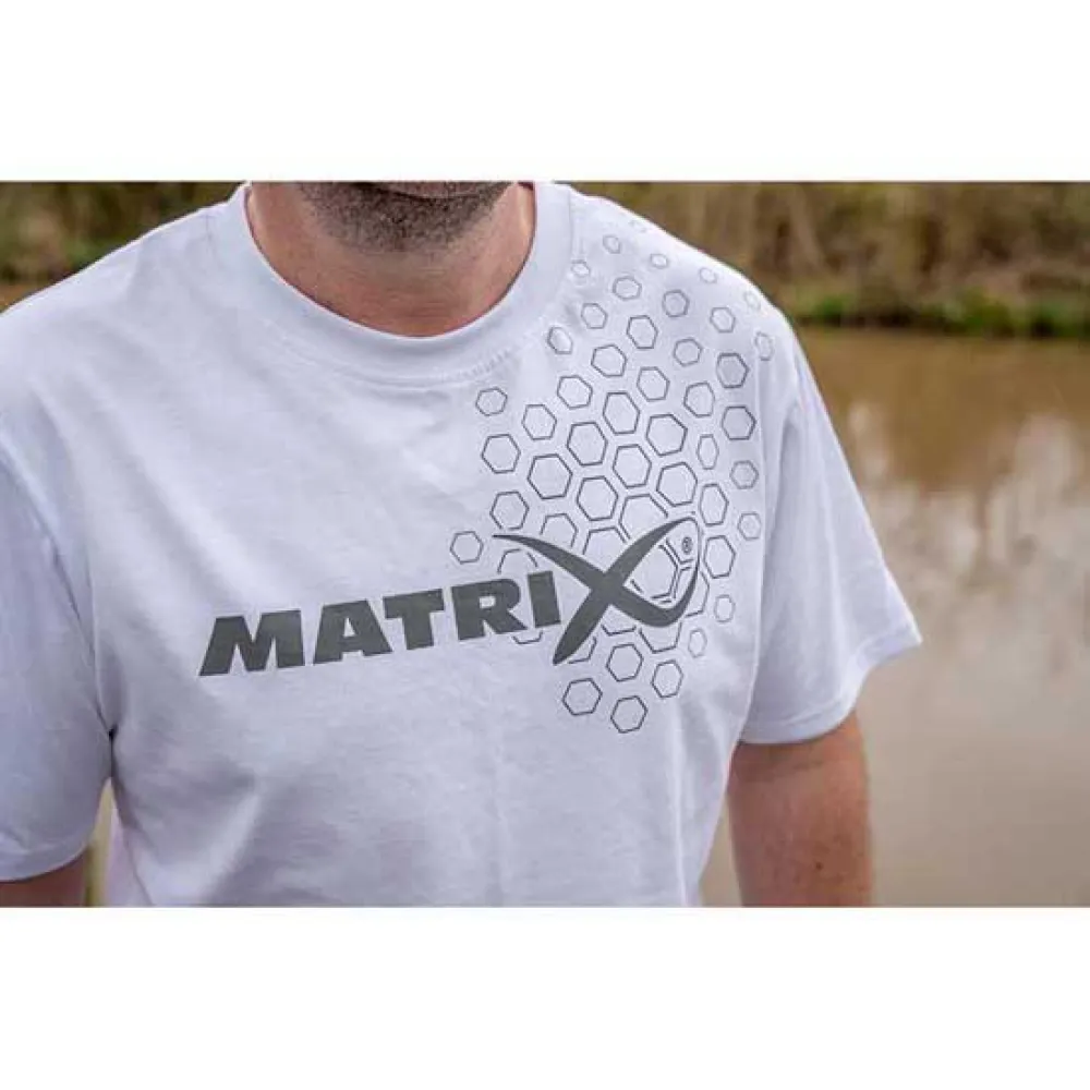 Купить Matrix fishing GPR385 Футболка с коротким рукавом Hex Print Белая White 2XL 7ft.ru в интернет магазине Семь Футов