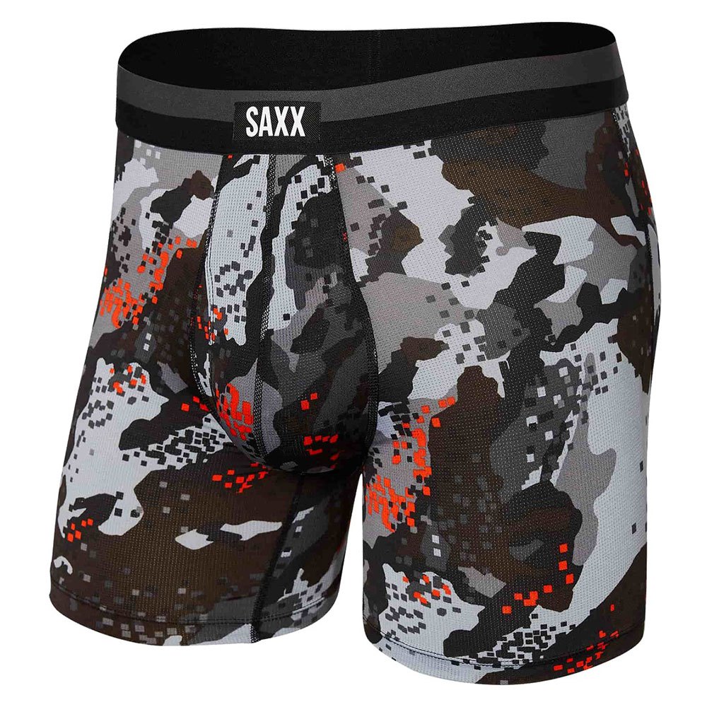 Купить SAXX Underwear SXBB12F.DQC.L Боксёр Sport Mesh Fly Серый  Graphite Digi Quake Camo L 7ft.ru в интернет магазине Семь Футов