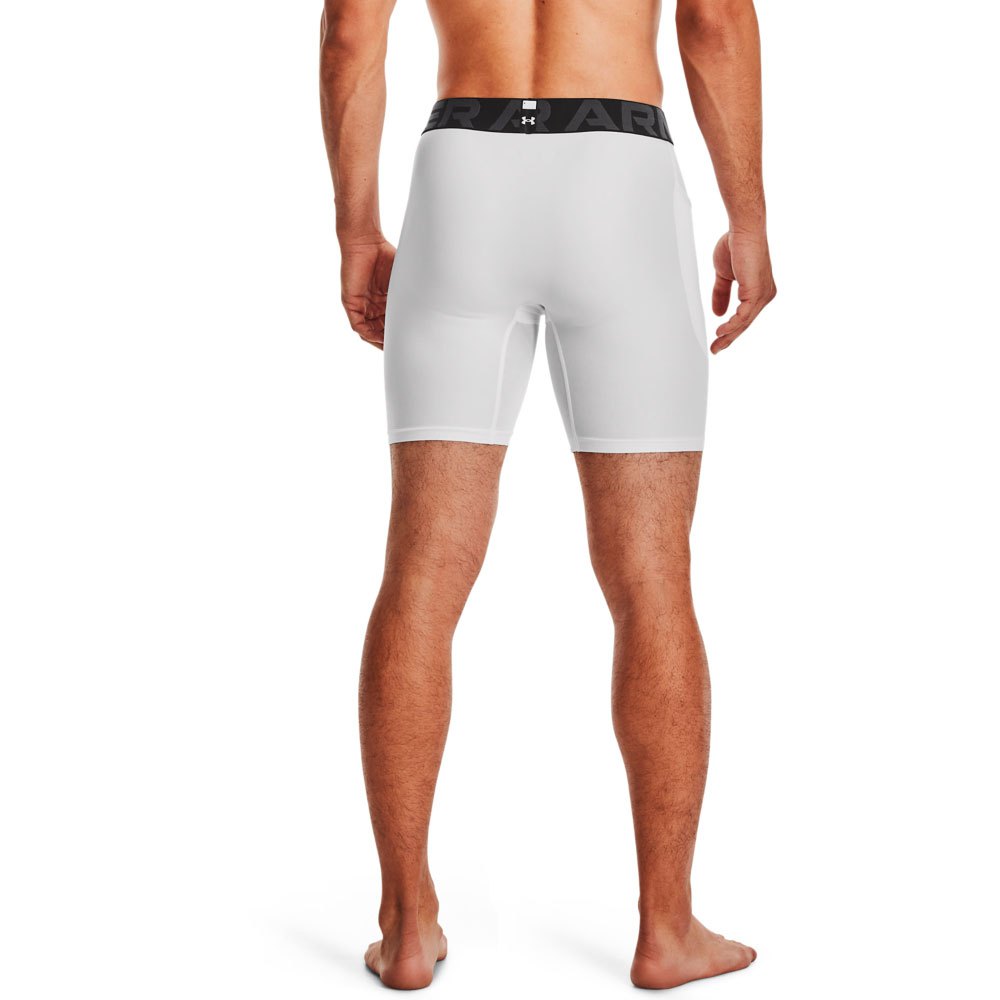 Купить Under armour 1361596-100-LG Компрессионные шорты HeatGear Белая White / Black L 7ft.ru в интернет магазине Семь Футов