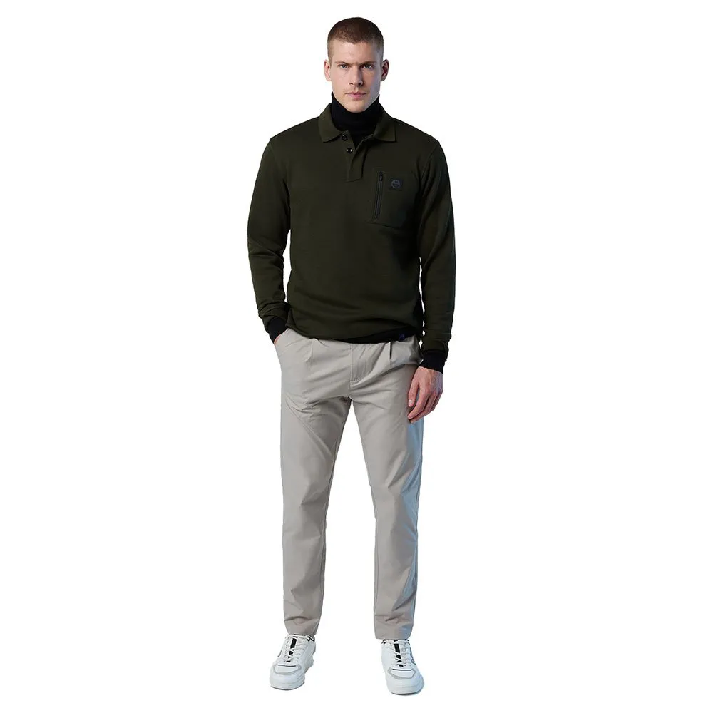 Купить North sails 692334-0440-XL Поло с длинным рукавомным рукавом Logo Зеленый Forest Green XL 7ft.ru в интернет магазине Семь Футов