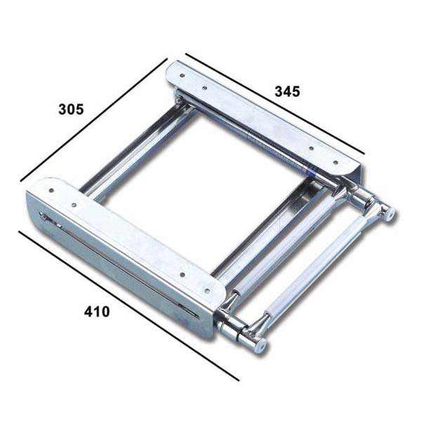 Купить Trem MR410004 4 Ступени Телескопическая лестница из нержавеющей стали Grey 31.5 x 39.4-114.5 cm 7ft.ru в интернет магазине Семь Футов