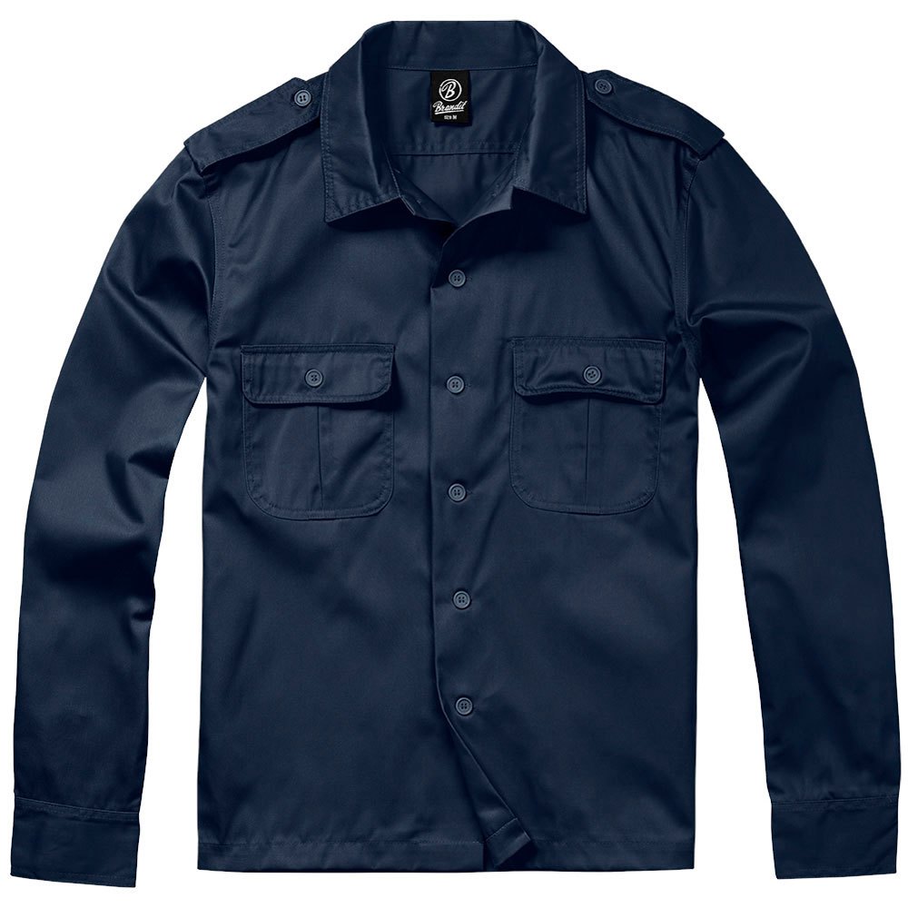 Купить Brandit 4102-8-3XL Рубашка с длинным рукавом US Голубой Navy 3XL 7ft.ru в интернет магазине Семь Футов
