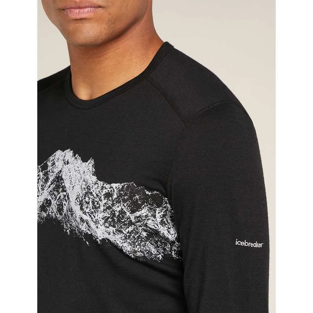 Купить Icebreaker 0A56QU001S Базовый слой с длинным рукавом Merino 200 Oasis Remarkables Черный Black S 7ft.ru в интернет магазине Семь Футов